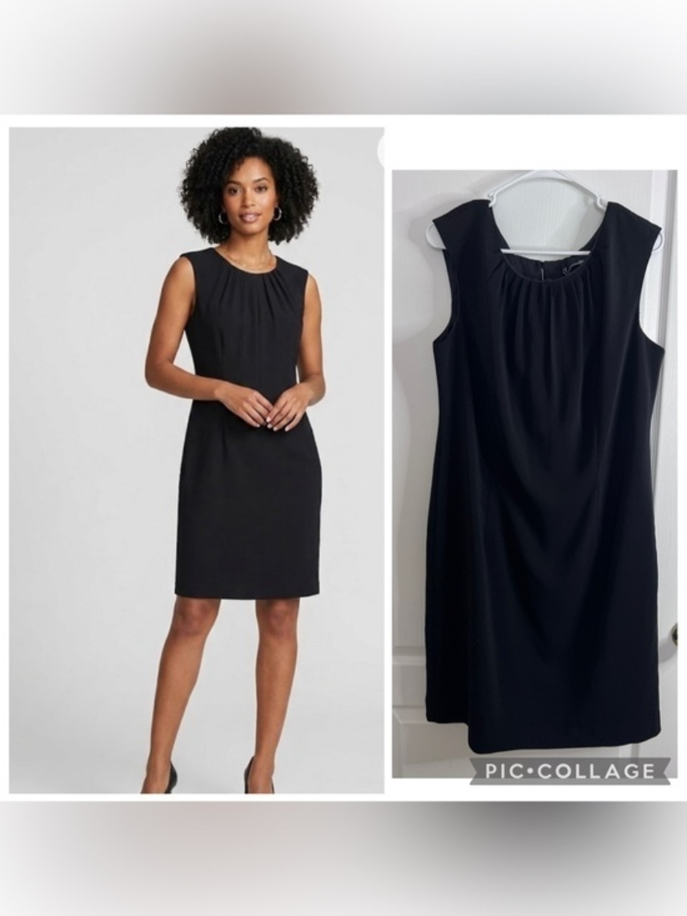 Chetta B Black Sleeveless Midi Sheath Dress size 16